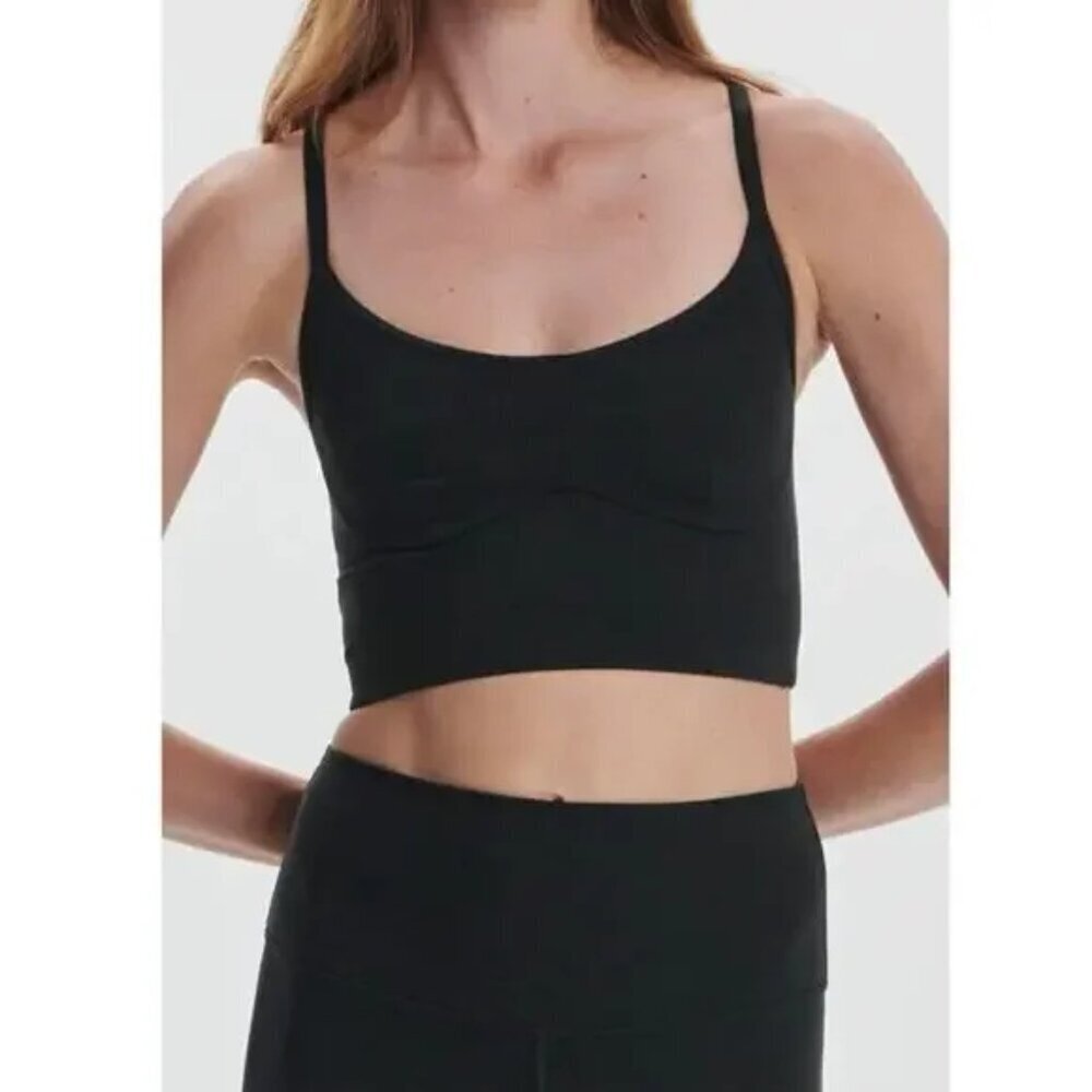 VARLEY Always Surrey Longline Sports Bra in Black Size Small